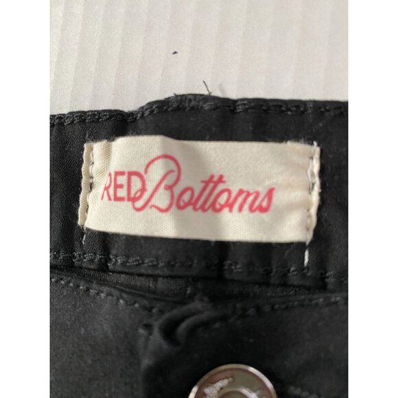 Red Bottoms Black High-Waist Booty-Lifting Stretch Jeans Size 22 Western Biker - Picture 3 of 15